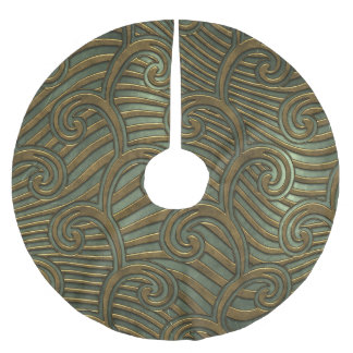 Metal swirls: seamless texture. brushed polyester tree skirt