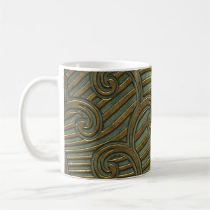 Metal swirls: seamless texture. coffee mug