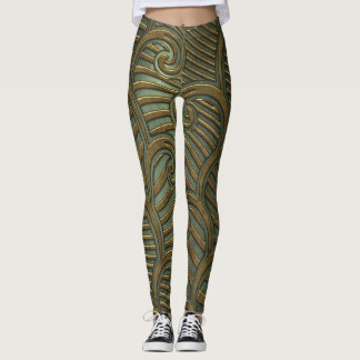 Metal swirls: seamless texture. leggings