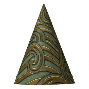 Metal swirls: seamless texture. party hat
