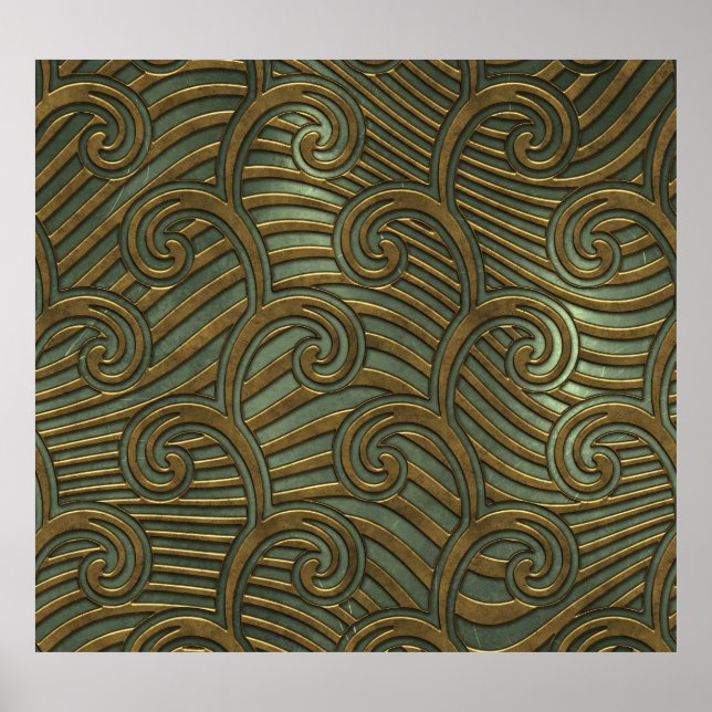 Metal swirls: seamless texture. poster (Front)