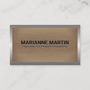 Metal Texture Brushed   Industrial Border  Business Card
