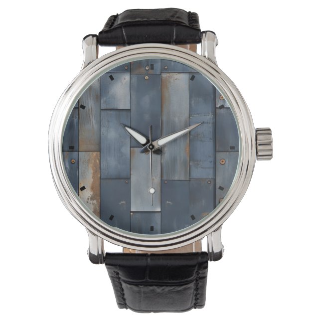 Metal Texture Wall Clock Watch (Front)