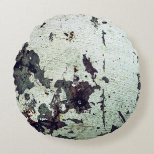Metal texture with scratches and cracksabstract, a round cushion