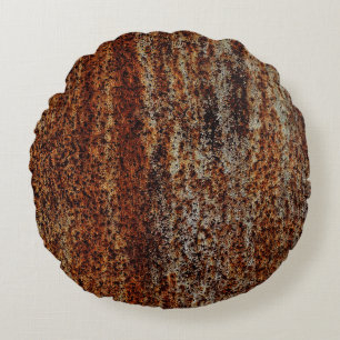 Metal texture with scratches and cracksabstract, a round cushion