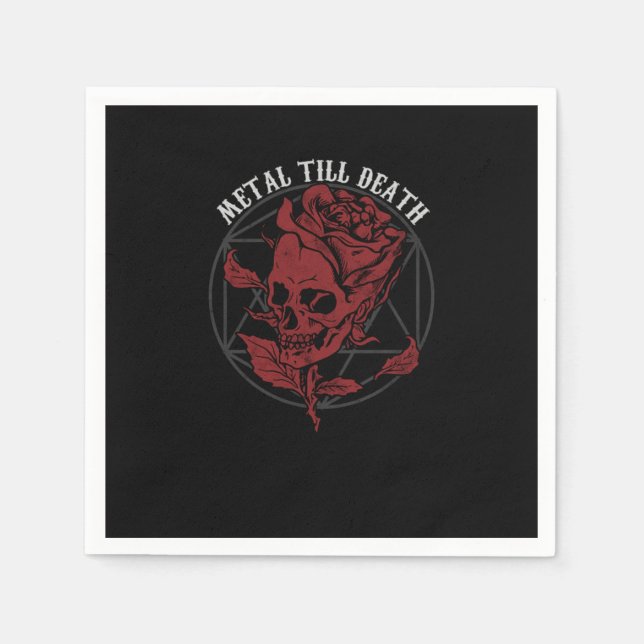 Metal Till Death Heavy Metal Hard Rock Music Lover Napkin (Front)