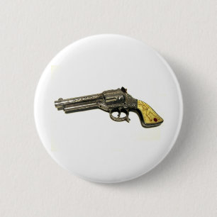 Metal Toy Gun 6 Cm Round Badge