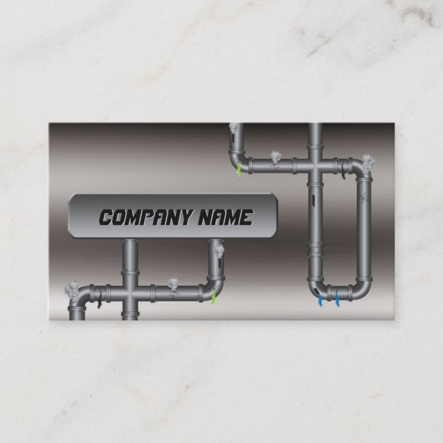 Metal Tube Repair Plumber Waterworks Business Card (Front)