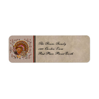 Metal Turkey Return Address Label