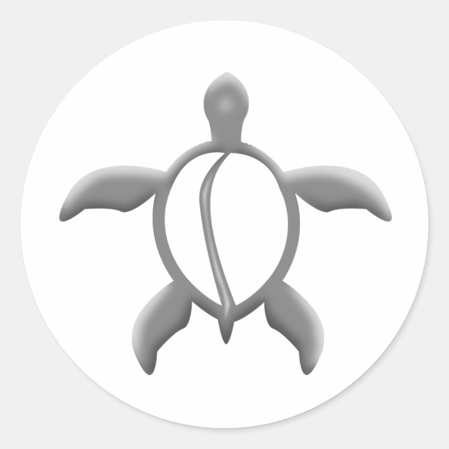 metal turtle classic round sticker (Front)