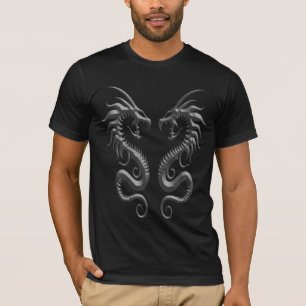 Metal Twin Dragons - dark T-Shirt