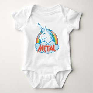 metal-unicorn baby bodysuit