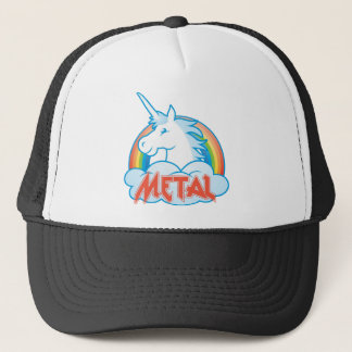 metal-unicorn trucker hat