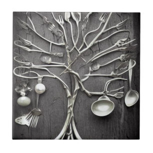 Metal Utensil Tree Ceramic Tile