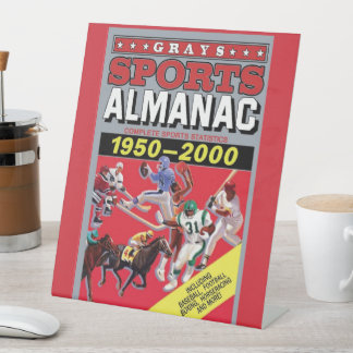 Metal Wall Art  Sports Almanac Pedestal Sign