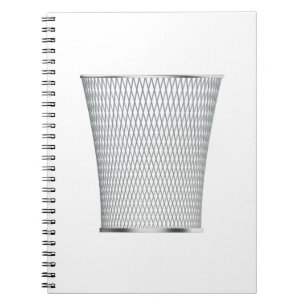 Metal wastepaper basket notebook