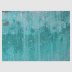 Metal Weathered Turquoise Decoupage Background Tissue Paper