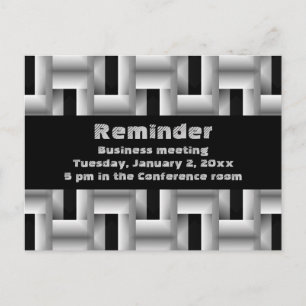 Metal weave business meeting reminder postcard