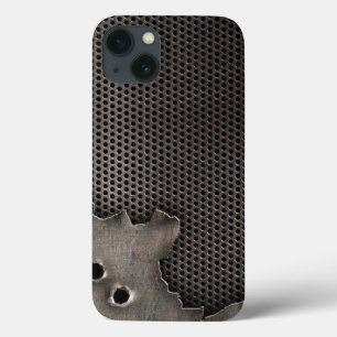 Metal with bullet holes background iPhone 13 case