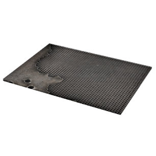Metal with bullet holes background cutting board