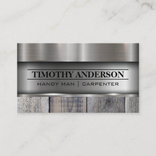 Metal Wood Building Materials Business Card