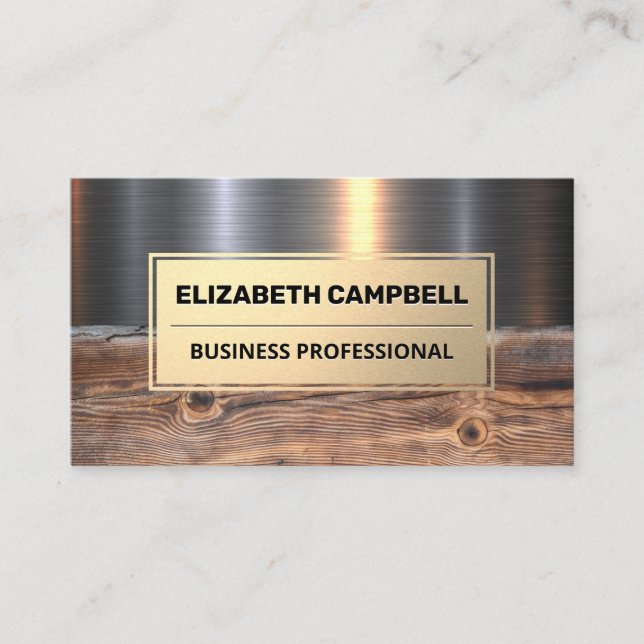 Metal Wood | Industrial Business Card (Front)
