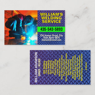 Metal Work Services   Metal Fabrication & Welding Business Card