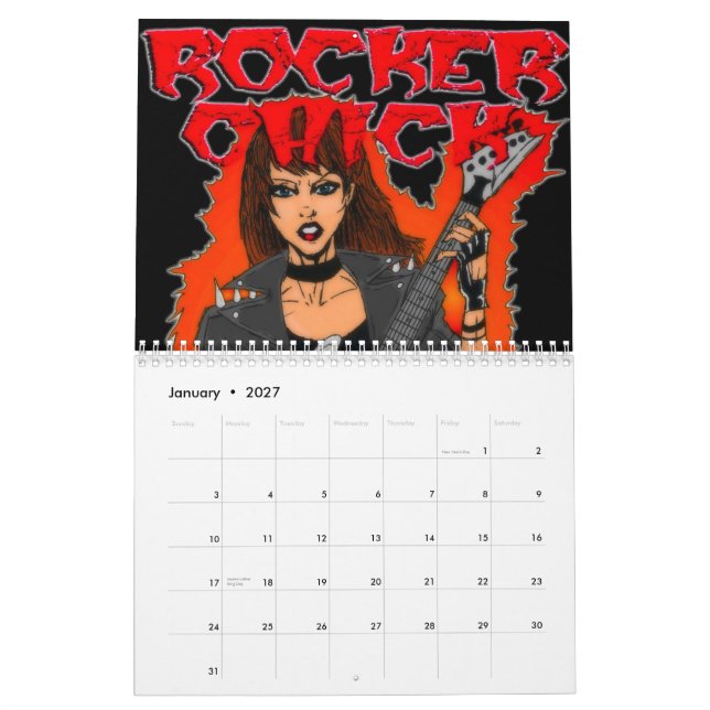 Metalhead Calender Calendar (Jan 2027)