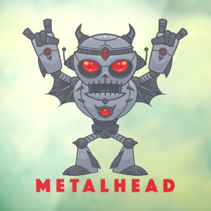 Metalhead - Heavy Metal Robot Devil - With Text