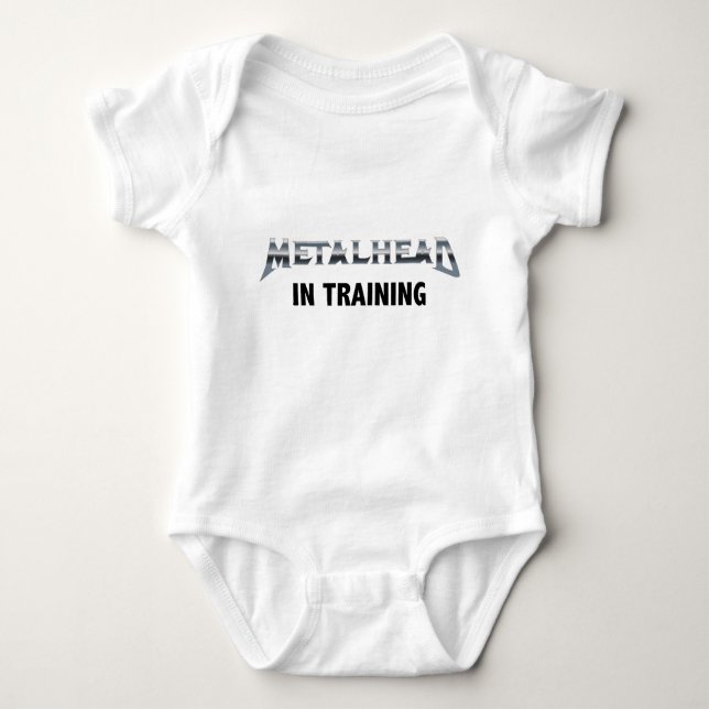 Metalhead in training baby bodysuit (Front)