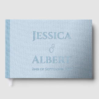 Metalic Blue Personalised Wedding Guest book