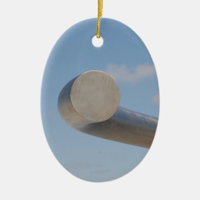 Metalic Blue Skies Ceramic Ornament (Front)