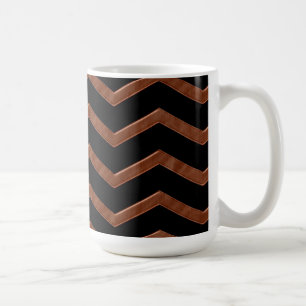Metalic Bronze Zig Zag Pattern Coffee Mug