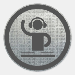 Metalic dj icon sticker