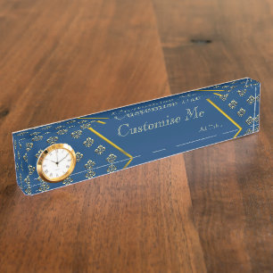 Metalic Fleur de lis (Gold) Nameplate