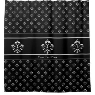 Metalic Fleur de lis (Silver) Shower Curtain