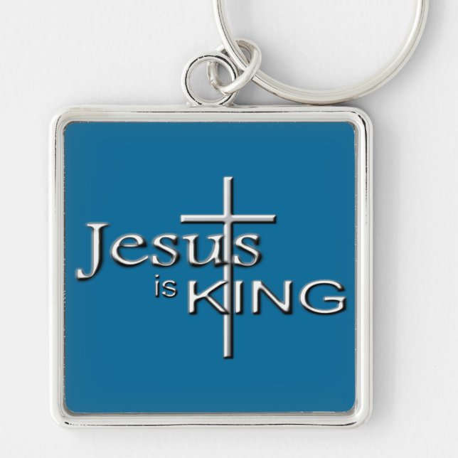 Metalic Jesus is KING Key Ring (Front)