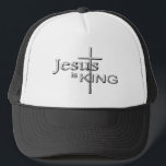 Metalic Jesus is KING Trucker Hat<br><div class="desc">This metalic looking design pops out and declares who is KING</div>