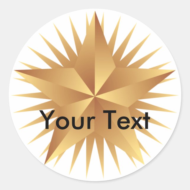 Metalic Look Gold Star Stickers (Front)