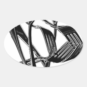 Metalic Oval Sticker