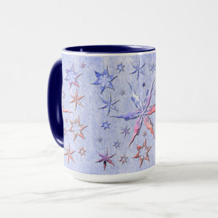 metalic starfishs embossed texturised cool sweet mug