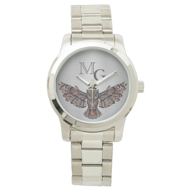 Metalised Owl Art Watch (Front)