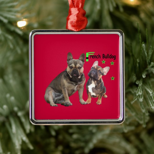 Metall Ornament French Bulldogs (Tree)