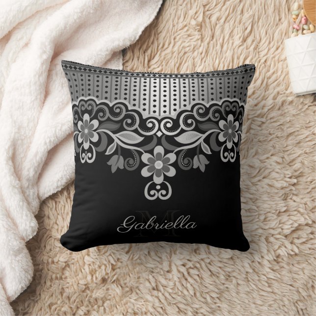 Metallic Abstract Floral Cushion (Blanket)