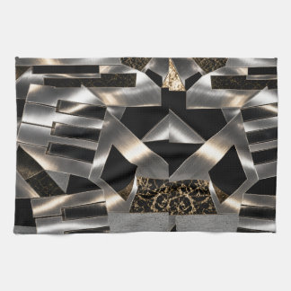 Metallic Abstract Piano Keys Tea Towel