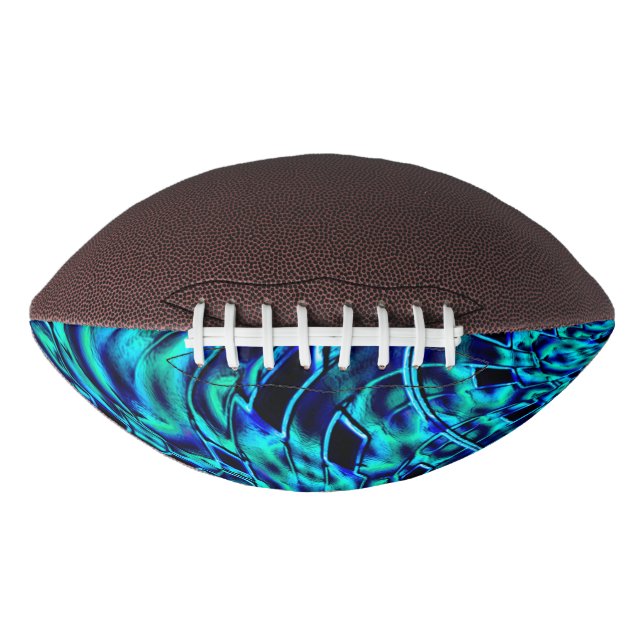 Metallic and crooked illusion, blue to green image football (Front)