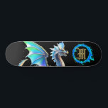 *~* Metallic AP88 Elemental Gold BLUE Dragon  Skateboard<br><div class="desc">(Search code AP88 to find similar items ) Easily Transfer to other Zazzle Products. Elemental Element DRAGON with RING of FIRE / FLAMES / FLAME and INITIAL MONOGRAM for your name - Keep or edit or delete the text. This Fierce Popular trending skateboard Chinese style custom pro Element Dragon design...</div>
