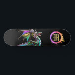 *~* Metallic AP88 Elemental Gold Teal Dragon  Skateboard<br><div class="desc">(Search code AP88 to find similar items ) Easily Transfer to other Zazzle Products. Elemental Element DRAGON with RING of FIRE / FLAMES / FLAME and INITIAL MONOGRAM for your name - Keep or edit or delete the text. This Fierce Popular trending skateboard Chinese style custom pro Element Dragon design...</div>