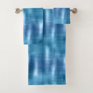 Metallic Aqua Blue  Bath Towel Set
