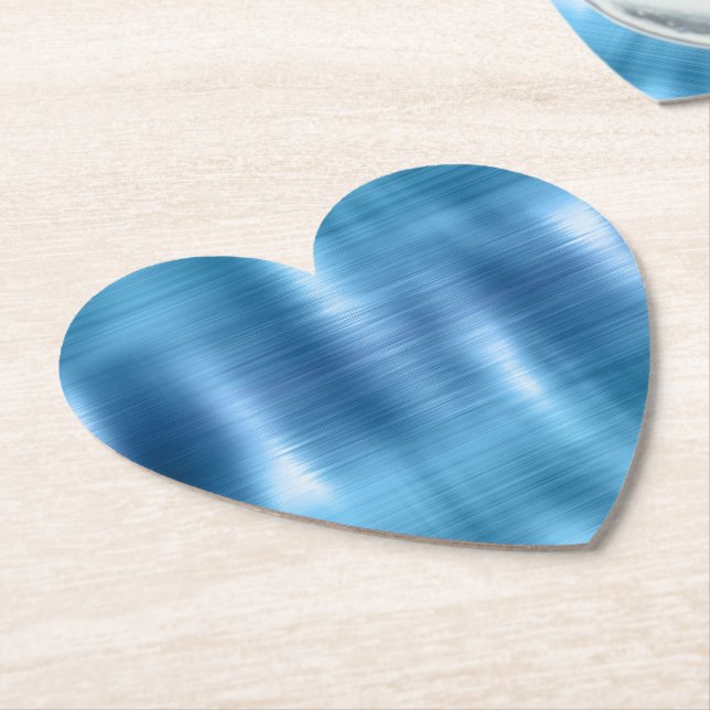 Metallic Aqua Blue  Paper Coaster (Angled)